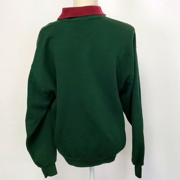 Vintage Jerzees Sweatshirt Noah's Ark Appliqued Handcrafted Green L - Picture 2 of 12